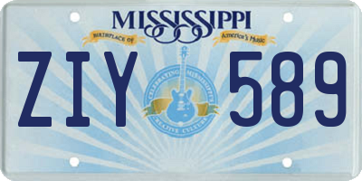 MS license plate ZIY589