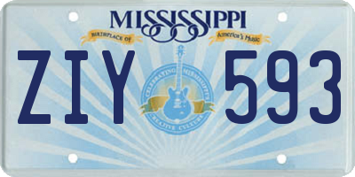 MS license plate ZIY593