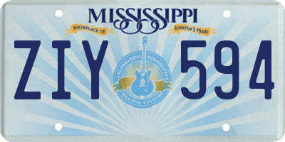 MS license plate ZIY594