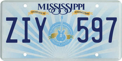 MS license plate ZIY597