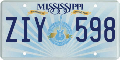 MS license plate ZIY598