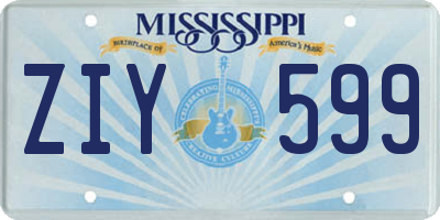 MS license plate ZIY599