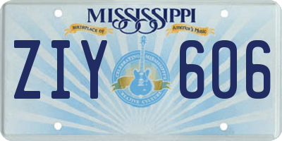 MS license plate ZIY606