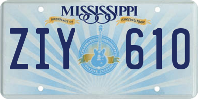 MS license plate ZIY610
