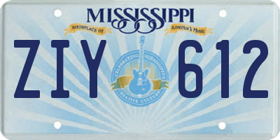 MS license plate ZIY612