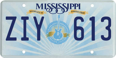 MS license plate ZIY613
