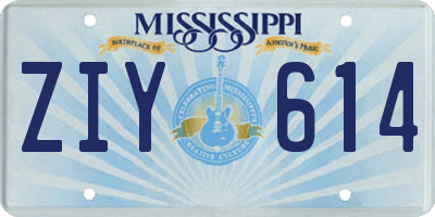 MS license plate ZIY614