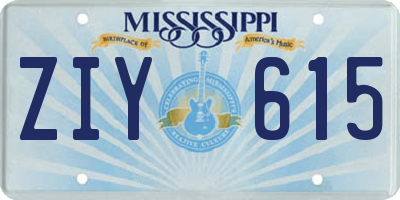 MS license plate ZIY615