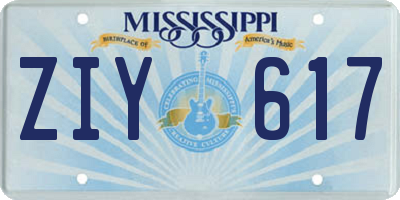 MS license plate ZIY617