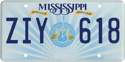 MS license plate ZIY618