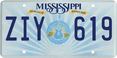 MS license plate ZIY619