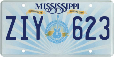 MS license plate ZIY623