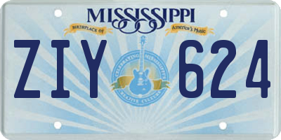 MS license plate ZIY624