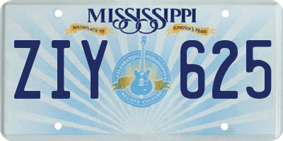 MS license plate ZIY625