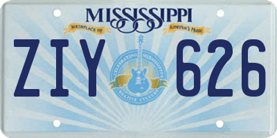 MS license plate ZIY626