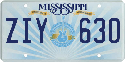 MS license plate ZIY630
