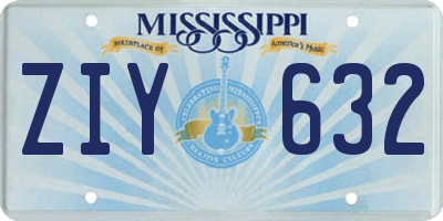 MS license plate ZIY632