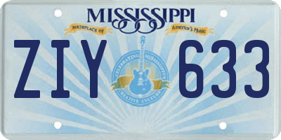 MS license plate ZIY633