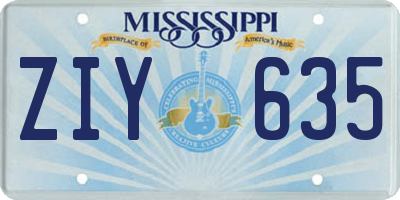 MS license plate ZIY635