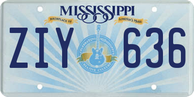 MS license plate ZIY636