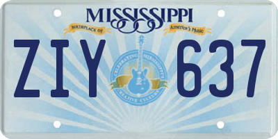 MS license plate ZIY637