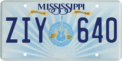 MS license plate ZIY640