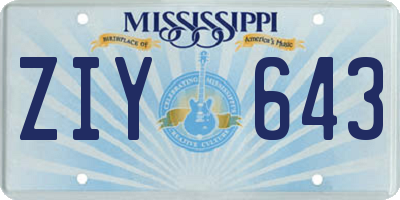 MS license plate ZIY643