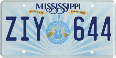 MS license plate ZIY644