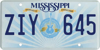 MS license plate ZIY645