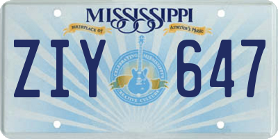 MS license plate ZIY647