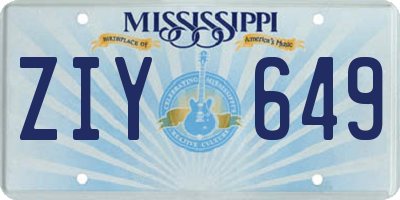 MS license plate ZIY649