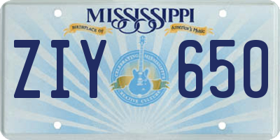 MS license plate ZIY650