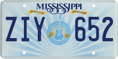 MS license plate ZIY652
