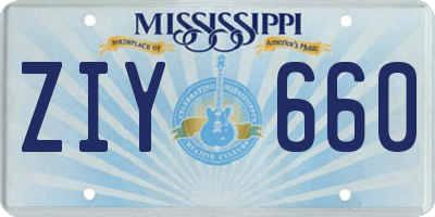 MS license plate ZIY660