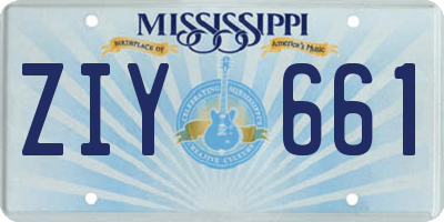 MS license plate ZIY661