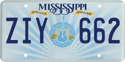 MS license plate ZIY662