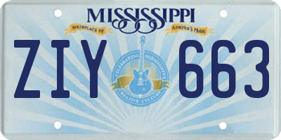 MS license plate ZIY663