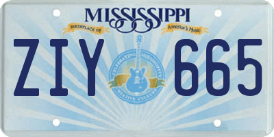 MS license plate ZIY665