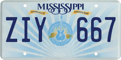MS license plate ZIY667