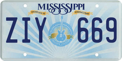 MS license plate ZIY669