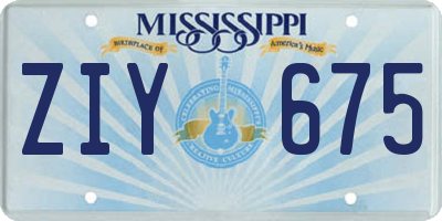 MS license plate ZIY675