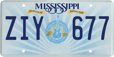 MS license plate ZIY677
