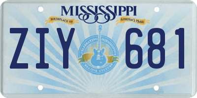 MS license plate ZIY681