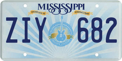 MS license plate ZIY682