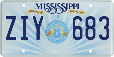 MS license plate ZIY683