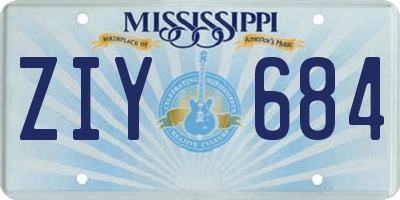 MS license plate ZIY684