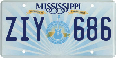 MS license plate ZIY686