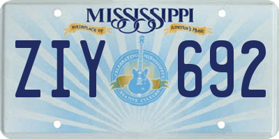 MS license plate ZIY692