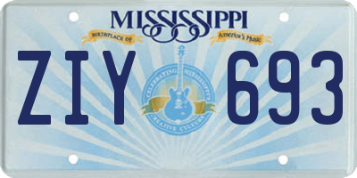 MS license plate ZIY693