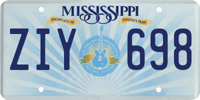MS license plate ZIY698